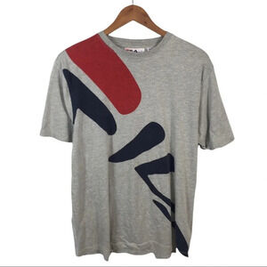 TS455 FILA Italia Spell Out Crew Neck Streetwear T Shirt L